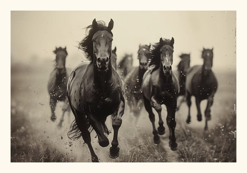 Mustanger i galopp Engagerande Posters
