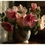 Blommor Hibiscus i vas Poster — Kök poster